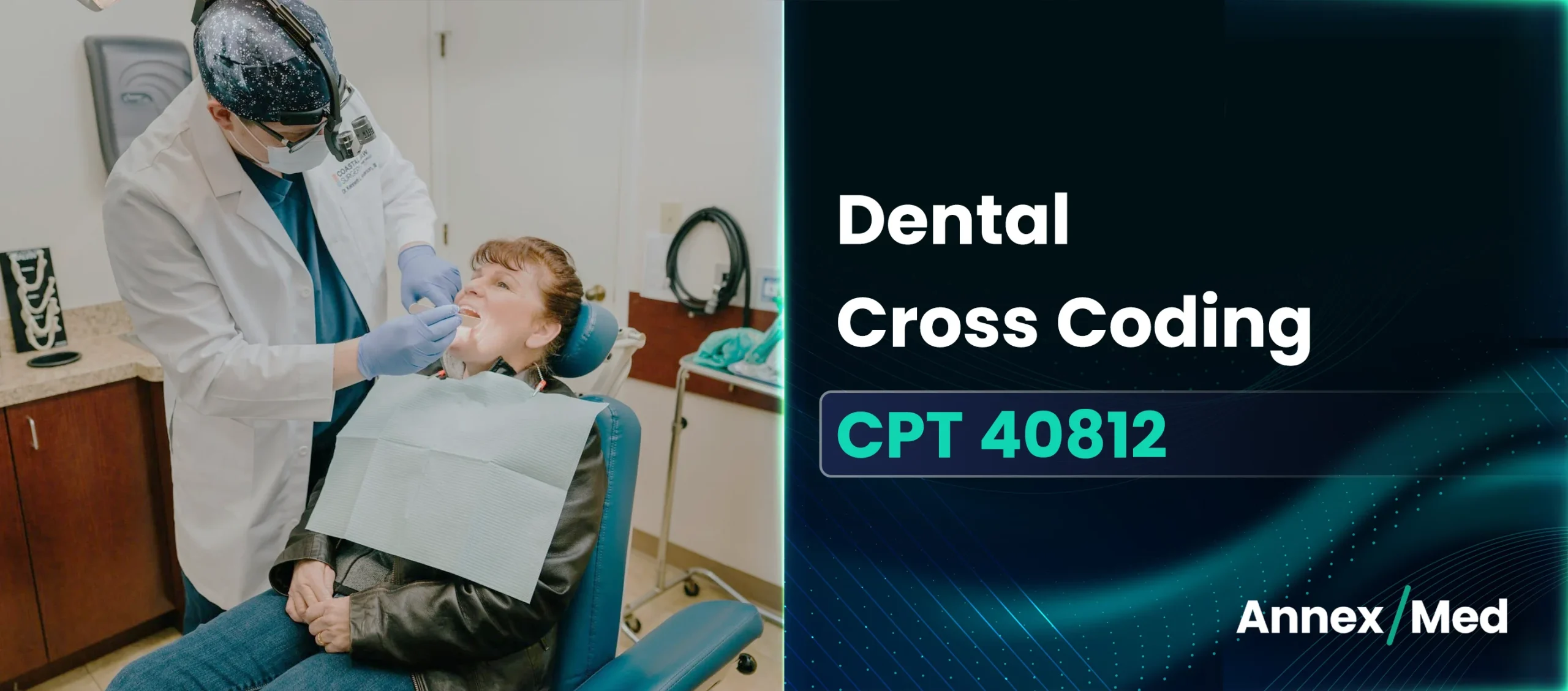 Dental cross code for 40812